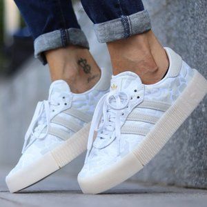 WOMEN’S ADIDAS SAMBAROSE ‘CLOUD WHITE CAMO’ Size 7 Excellent Condition